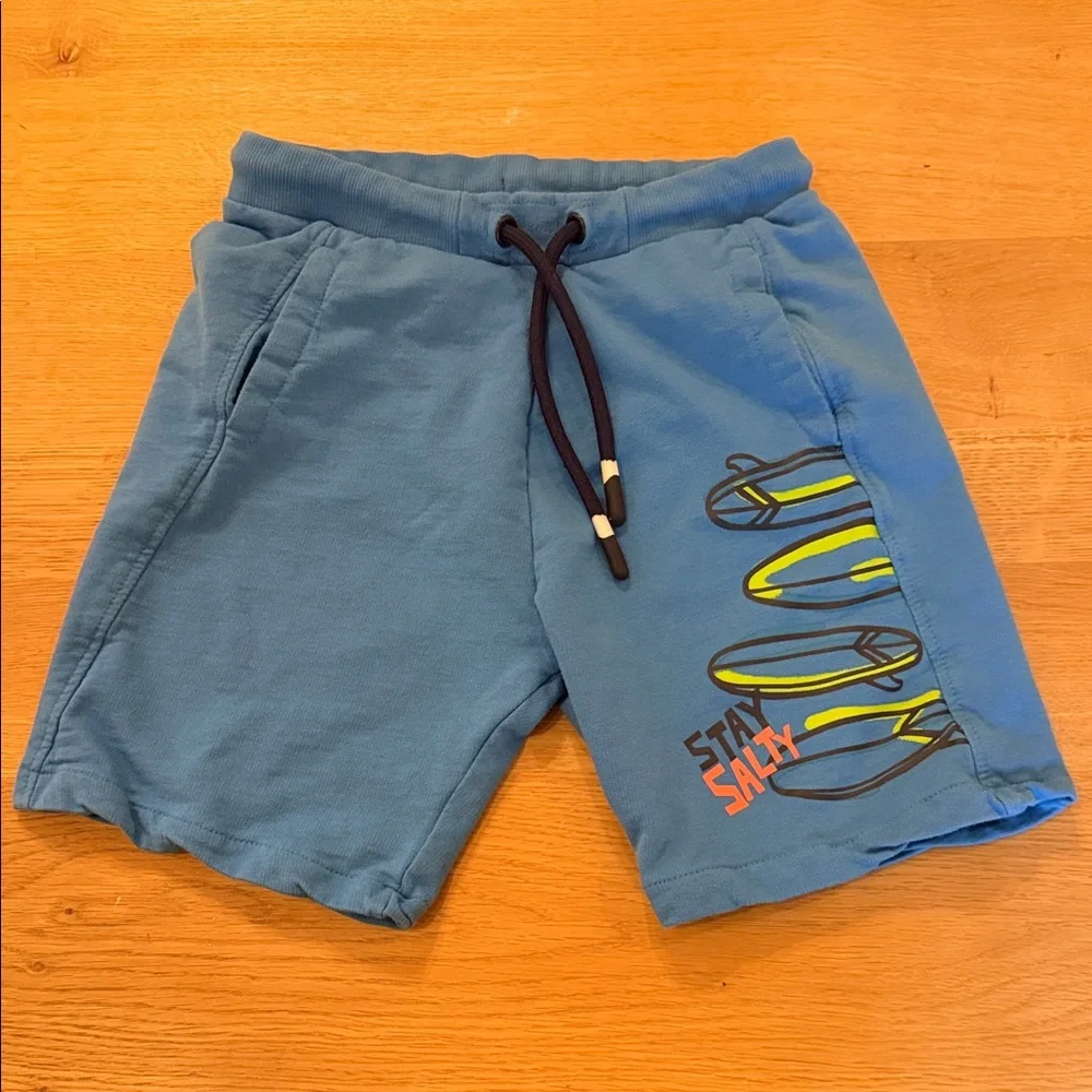 Boboli Boys' Blue Surfboard Graphic Pull-On Shorts Size 7